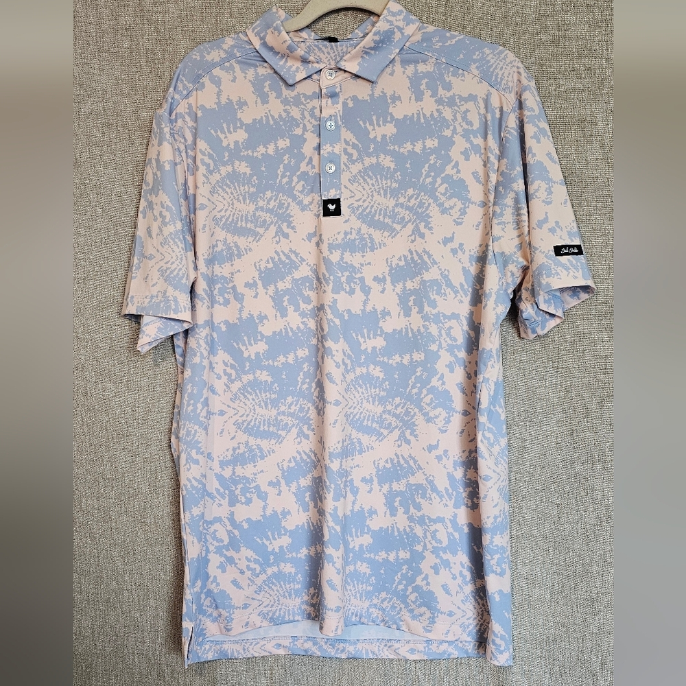 Bad Birdie Pale Pink & Light Blue Men's Polo